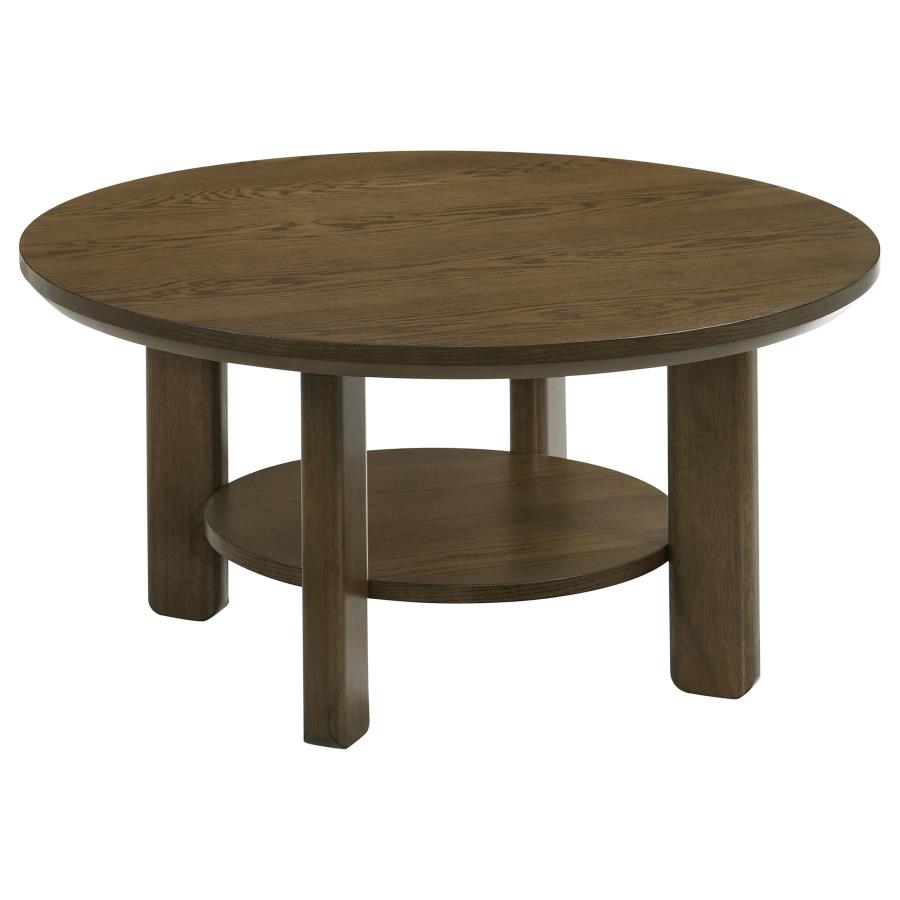Ottowa 3-piece Round Wood Coffee Table Set Brown-zoom-6