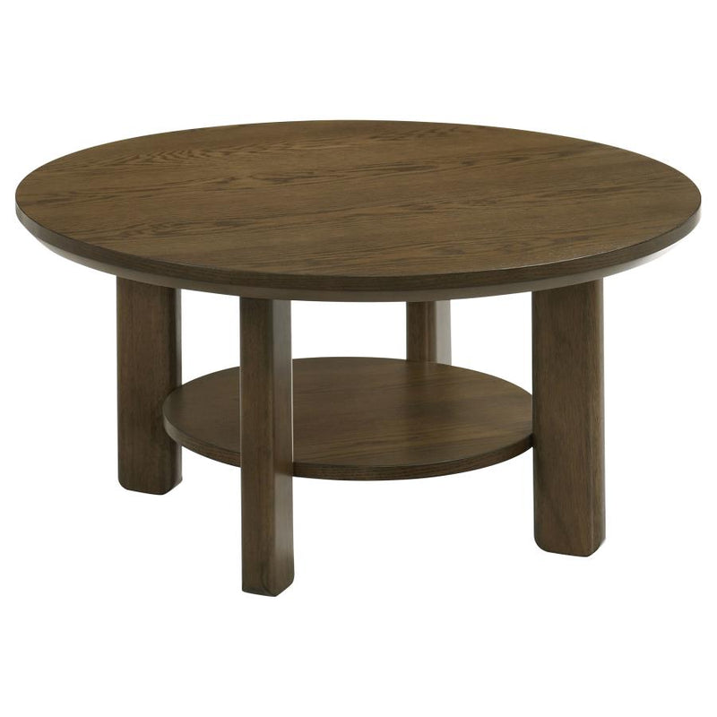 Ottowa 3-piece Round Wood Coffee Table Set Brown-zoom-