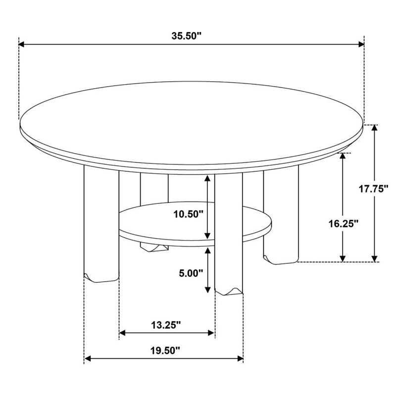 Ottowa 35-inch Round Wood Cocktail Coffee Table Brown-zoom-