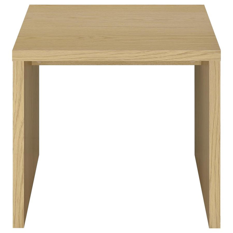 Canoga Engineered Wood Accent Side End Table Light Oak-zoom-