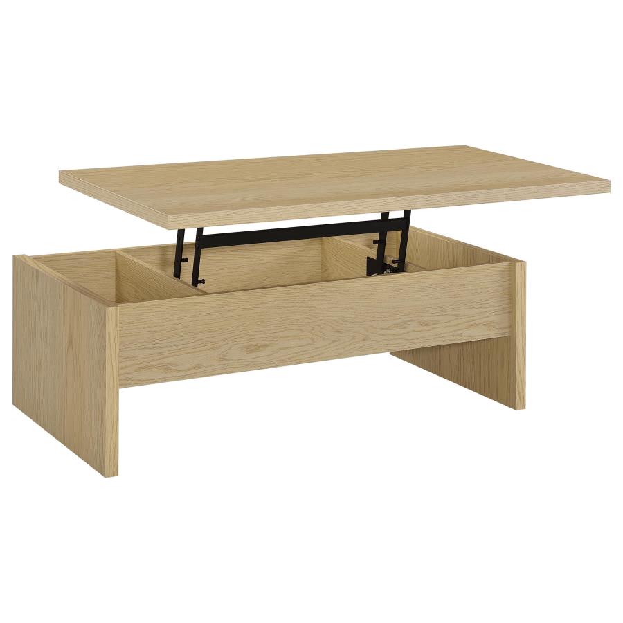 Canoga 2-piece Lift Top Cocktail Coffee Table Set Light Oak-9