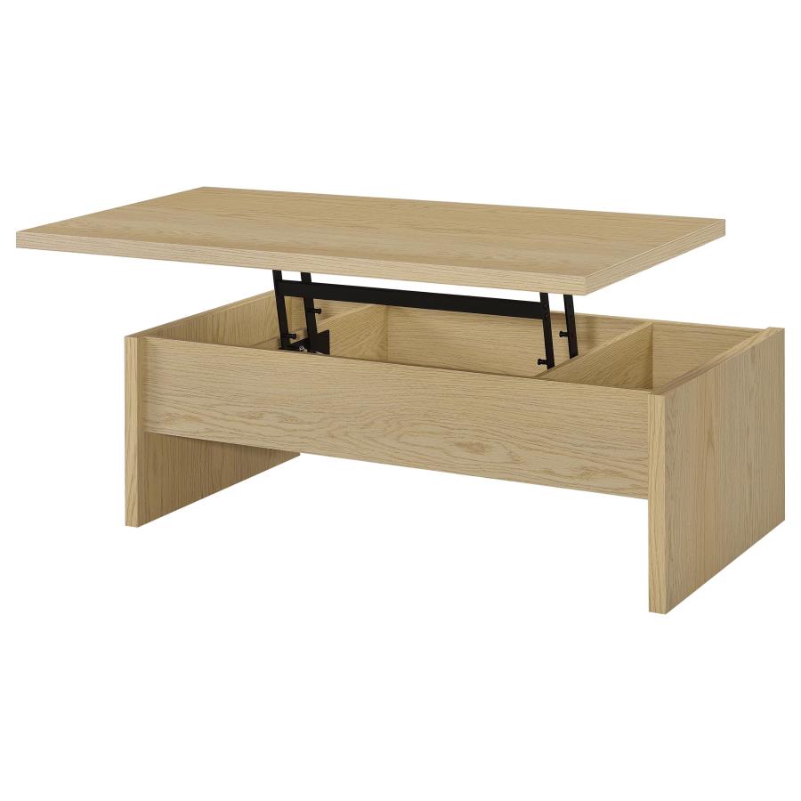 Canoga 3-piece Lift Top Cocktail Coffee Table Set Light Oak-zoom-12