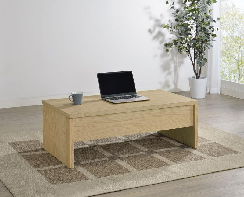 Canoga Engineered Wood Lift Top Coffee Table Light Oak-zoom-