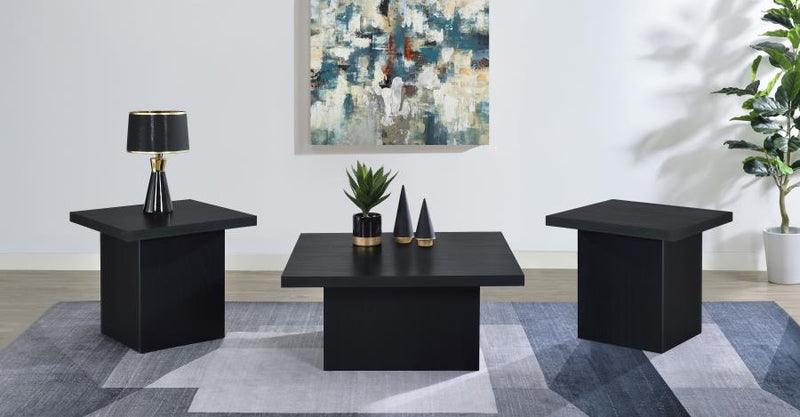 Devar 3-piece Square Cocktail Coffee End Table Set Black-zoom-