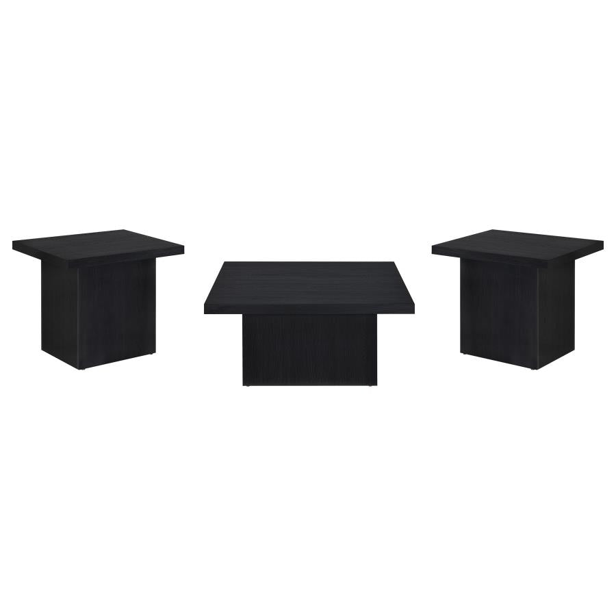 Devar 3-piece Square Cocktail Coffee End Table Set Black-zoom-2