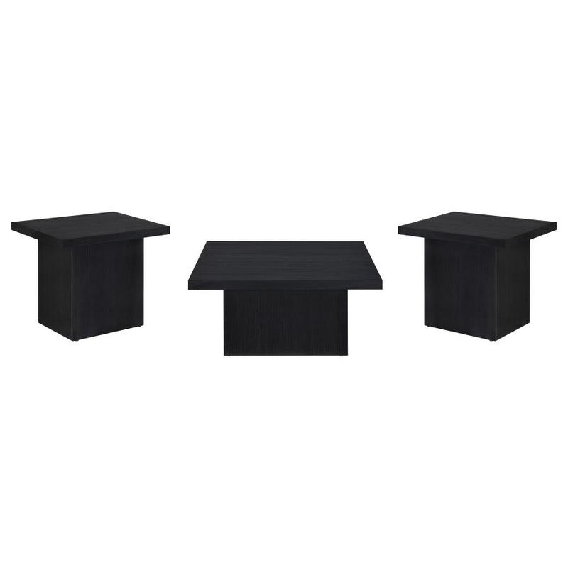 Devar 3-piece Square Cocktail Coffee End Table Set Black-zoom-