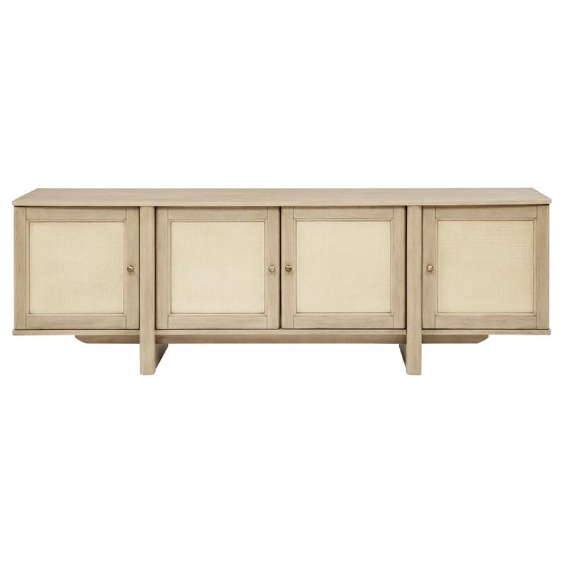 Kailani 79-inch 4-door Cane TV Stand Media Console Beige Oak-zoom-
