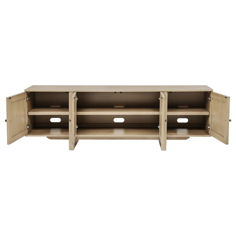 Kailani 79-inch 4-door Cane TV Stand Media Console Beige Oak-zoom-