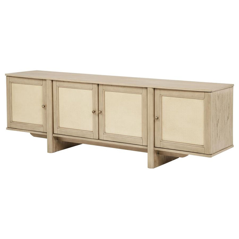 Kailani 79-inch 4-door Cane TV Stand Media Console Beige Oak-zoom-