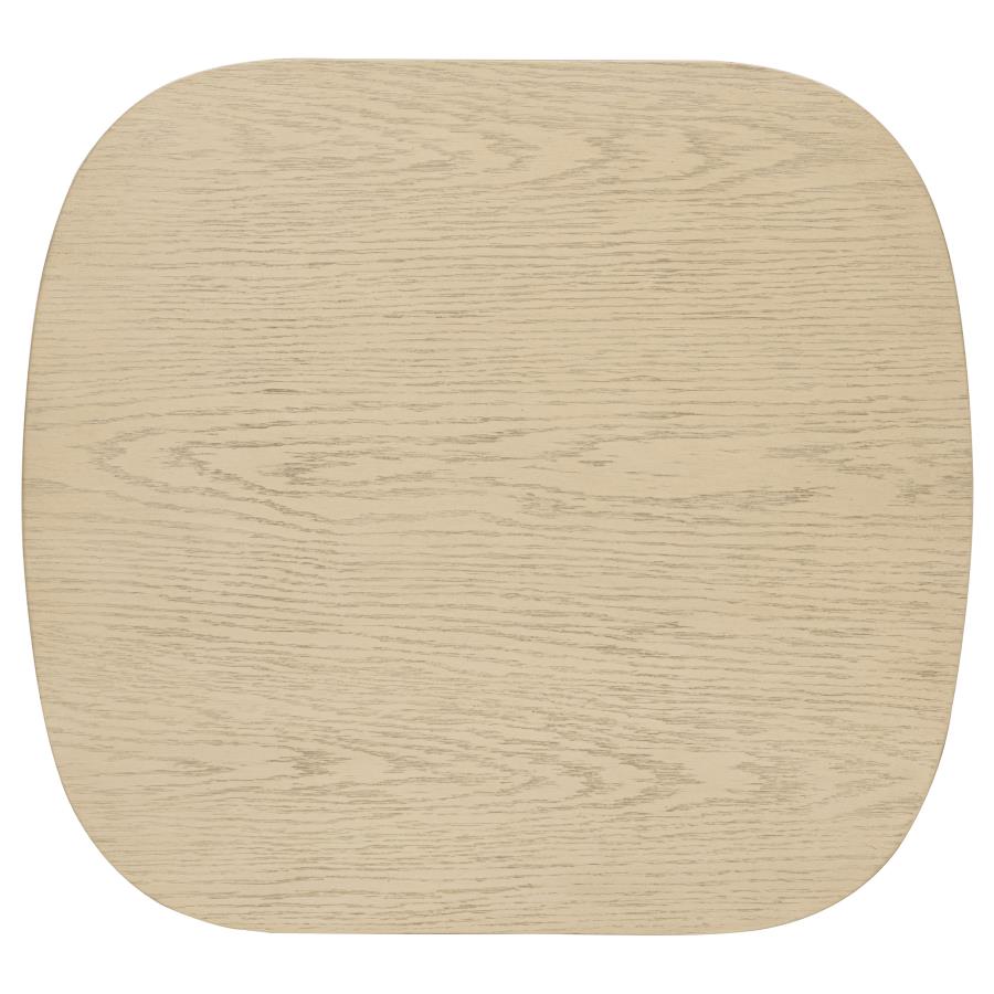 Kailani Coastal Square End Side Table with Shelf Beige Oak-6