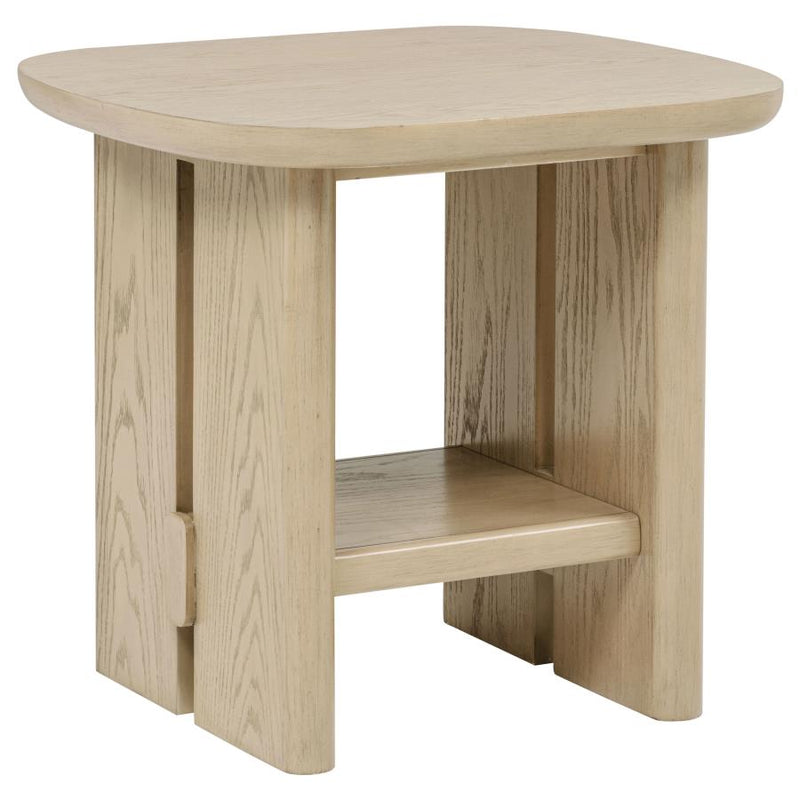 Kailani 2-piece Coastal Coffee and End Table Set Beige Oak-zoom-