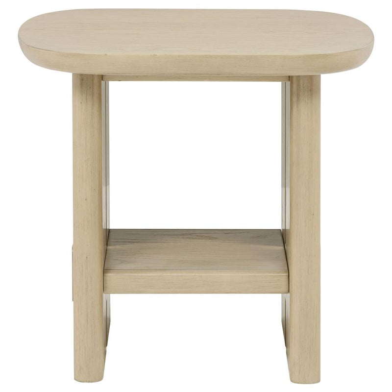 Kailani 2-piece Coastal Coffee and End Table Set Beige Oak-zoom-