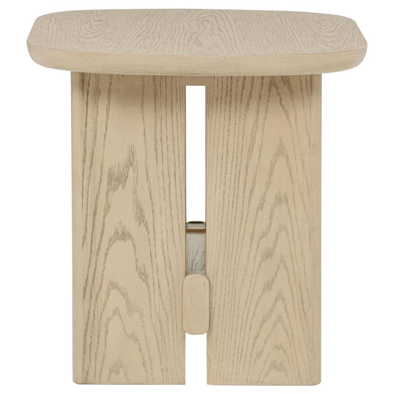 Kailani 2-piece Coastal Coffee and End Table Set Beige Oak-zoom-