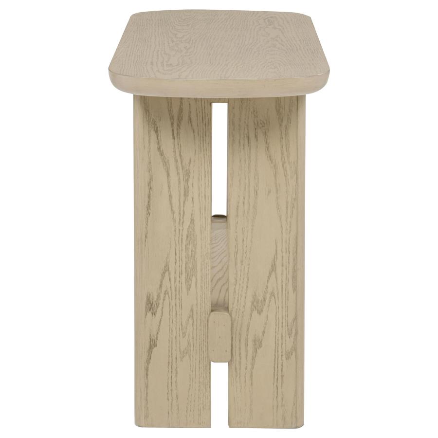 Kailani Coastal Sofa Console Table with Shelf Beige Oak-zoom-5