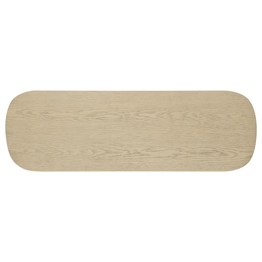 Kailani Coastal Sofa Console Table with Shelf Beige Oak-6