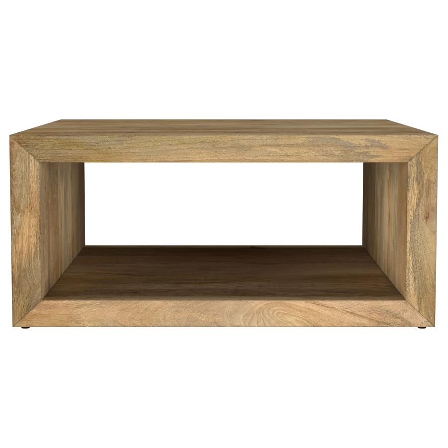 Benton Square Solid Mango Wood Coffee Table Natural-zoom-3