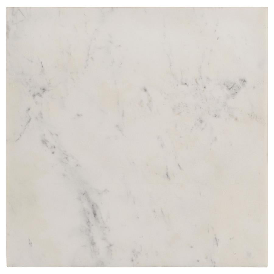 Tobin Square Marble Top End Table White and Black-4