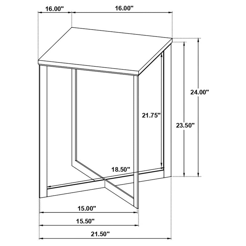 Tobin Square Marble Top End Table White and Black-zoom-