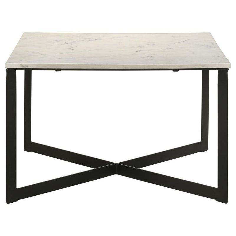 Tobin Square Marble Top Coffee Table White and Black-zoom-