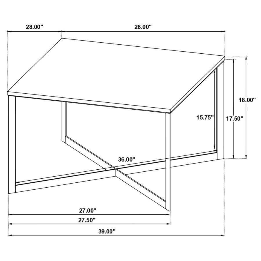 Tobin Square Marble Top Coffee Table White and Black-zoom-7