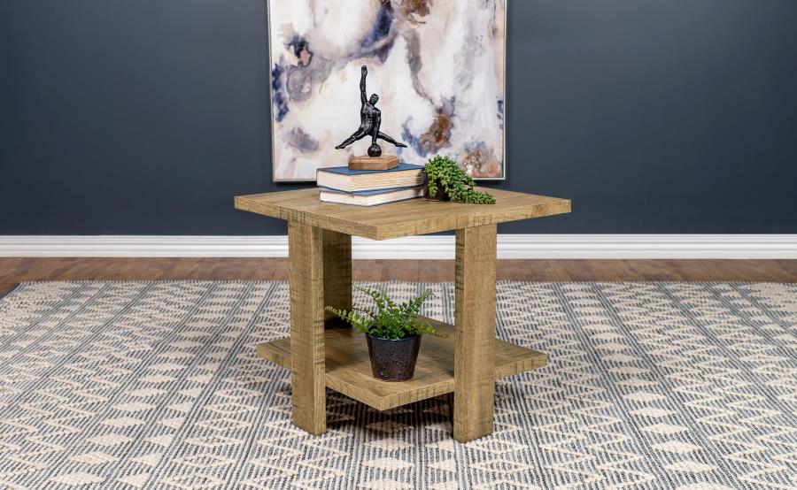 Dawn Square Engineered Wood End Table Mango Brown-zoom-2