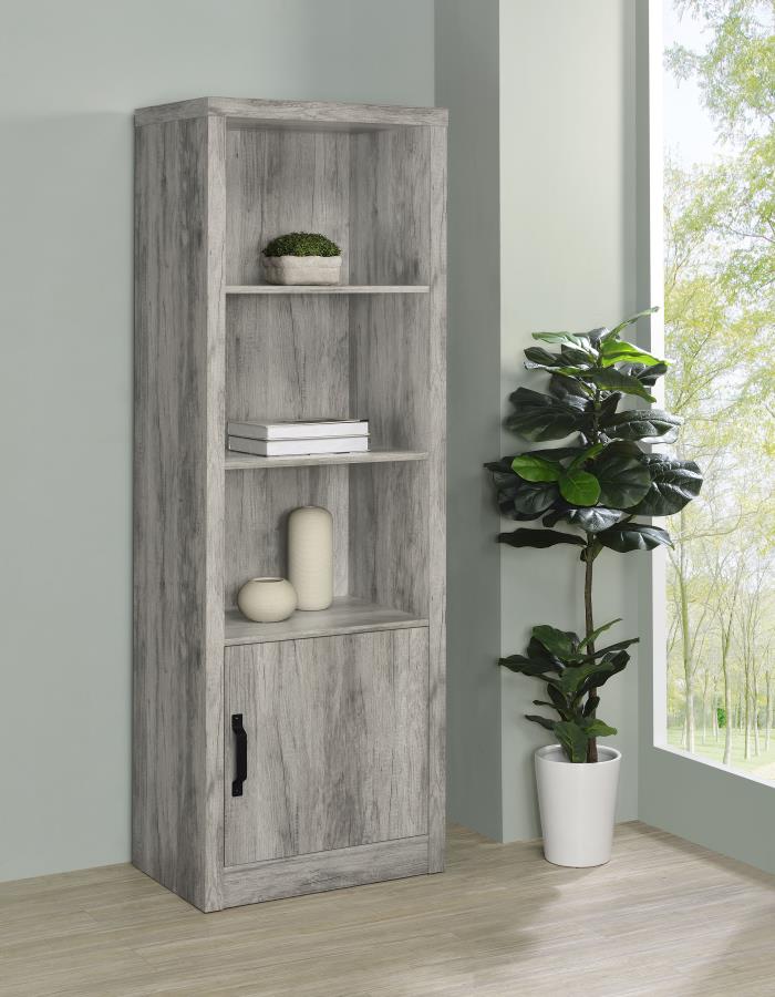 Burke 3-shelf Engineered Wood Media Tower Grey Driftwood-2