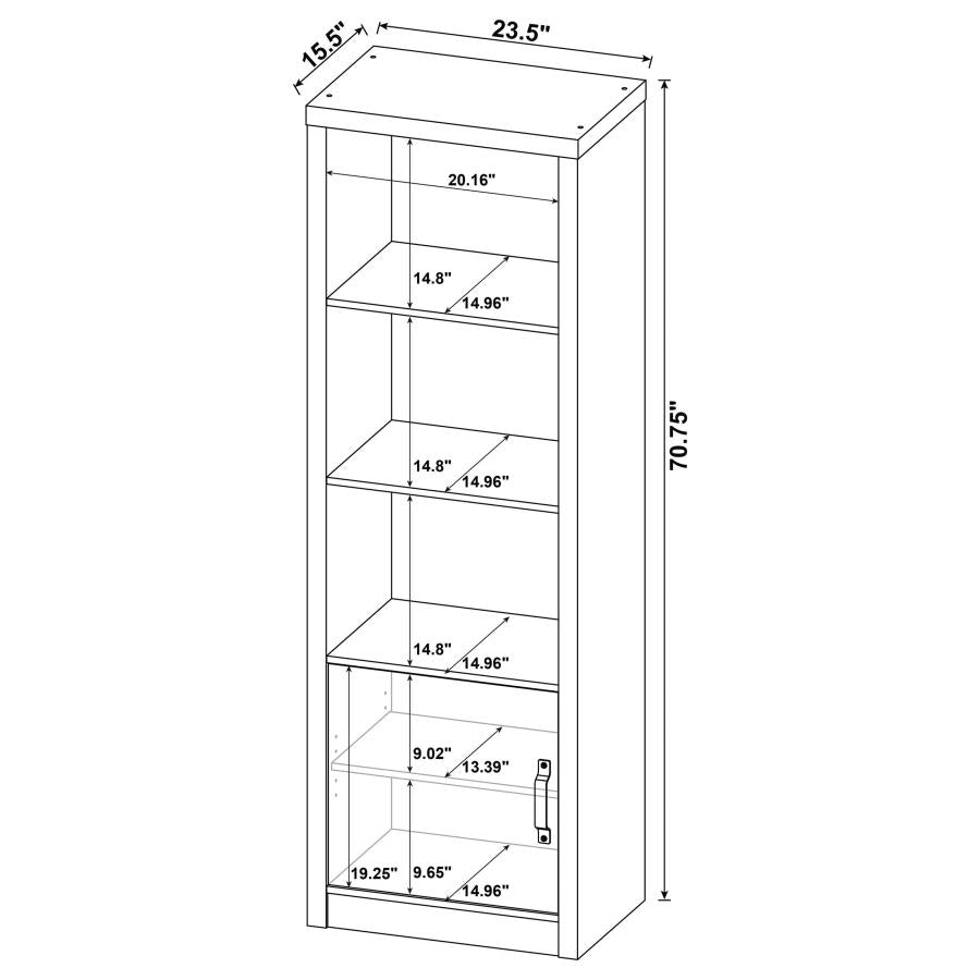 Burke 3-shelf Engineered Wood Media Tower Grey Driftwood-zoom-10