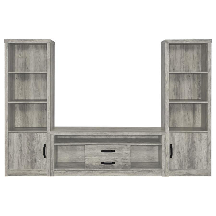 Burke 3-shelf Engineered Wood Media Tower Grey Driftwood-zoom-11