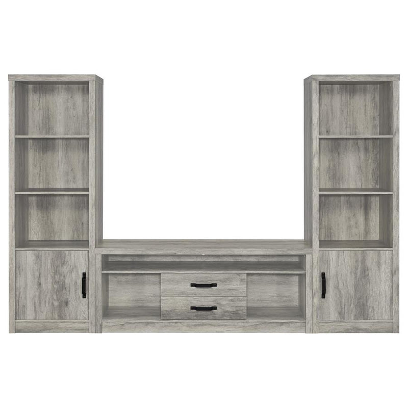 Burke 3-shelf Engineered Wood Media Tower Grey Driftwood-zoom-