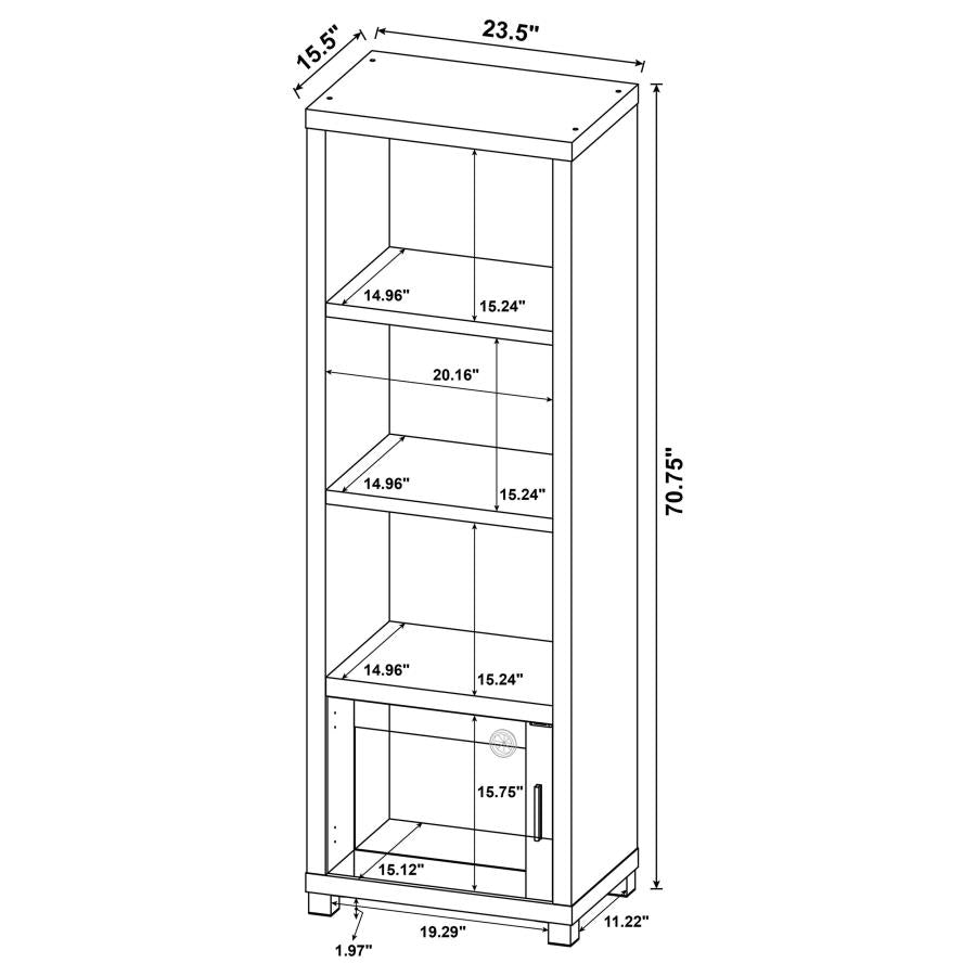Sachin 3-shelf Engineered Wood Media Tower Dark Pine-zoom-10
