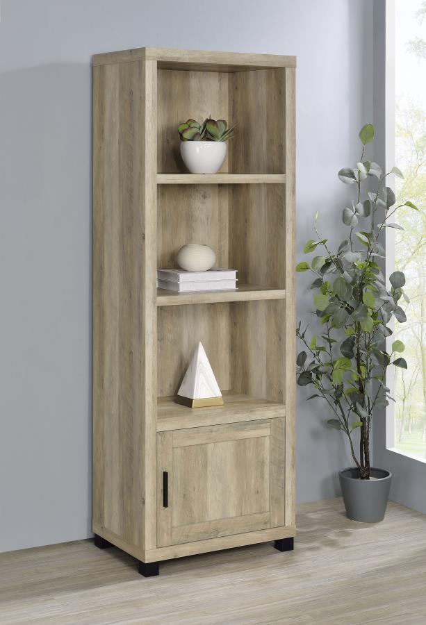 Sachin 3-shelf Engineered Wood Media Tower Distressed Pine-zoom-