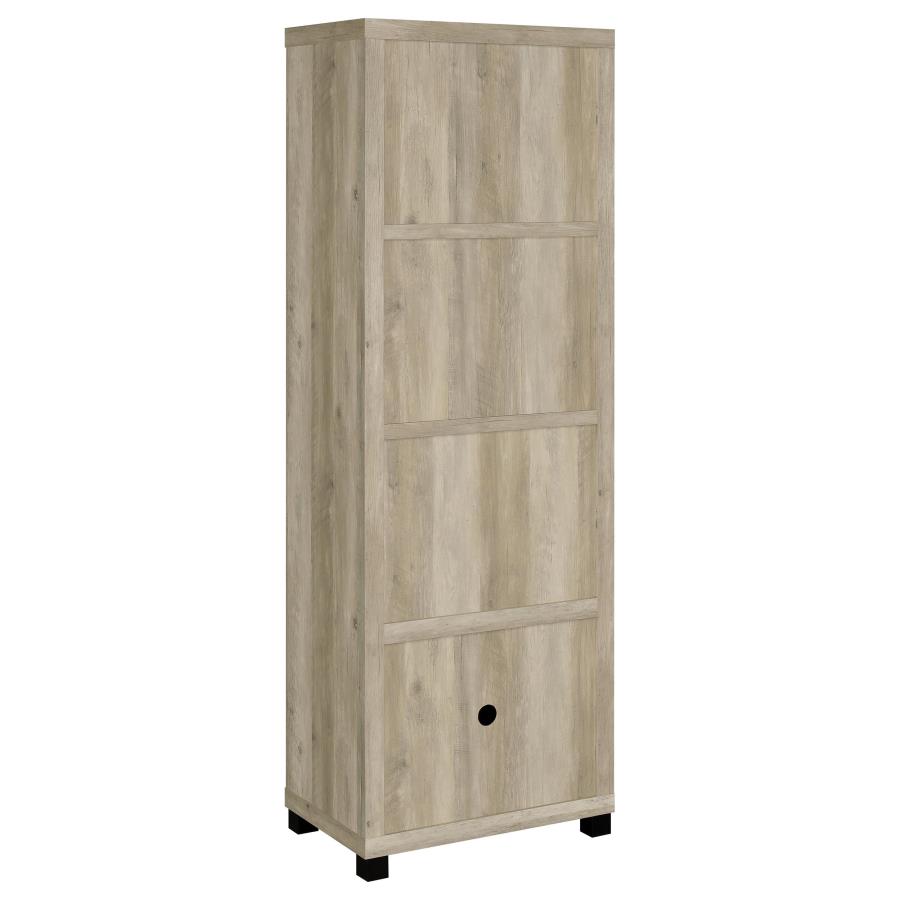 Sachin 3-shelf Engineered Wood Media Tower Distressed Pine-zoom-6
