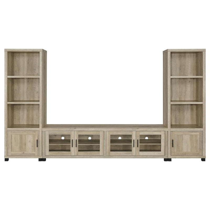 Sachin 3-shelf Engineered Wood Media Tower Distressed Pine-zoom-