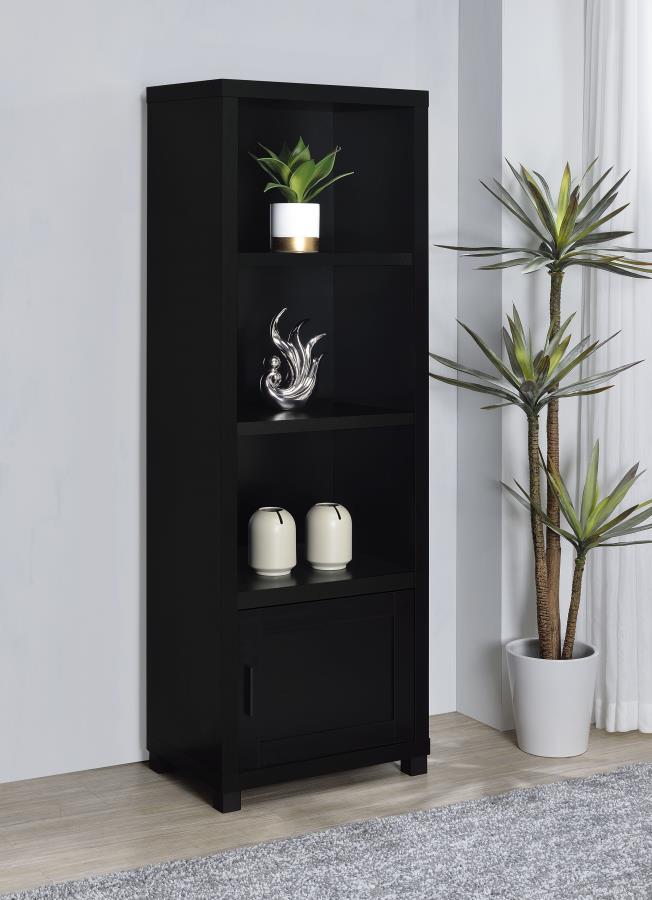 Jupiter 3-shelf Engineered Wood Media Tower Black-zoom-2