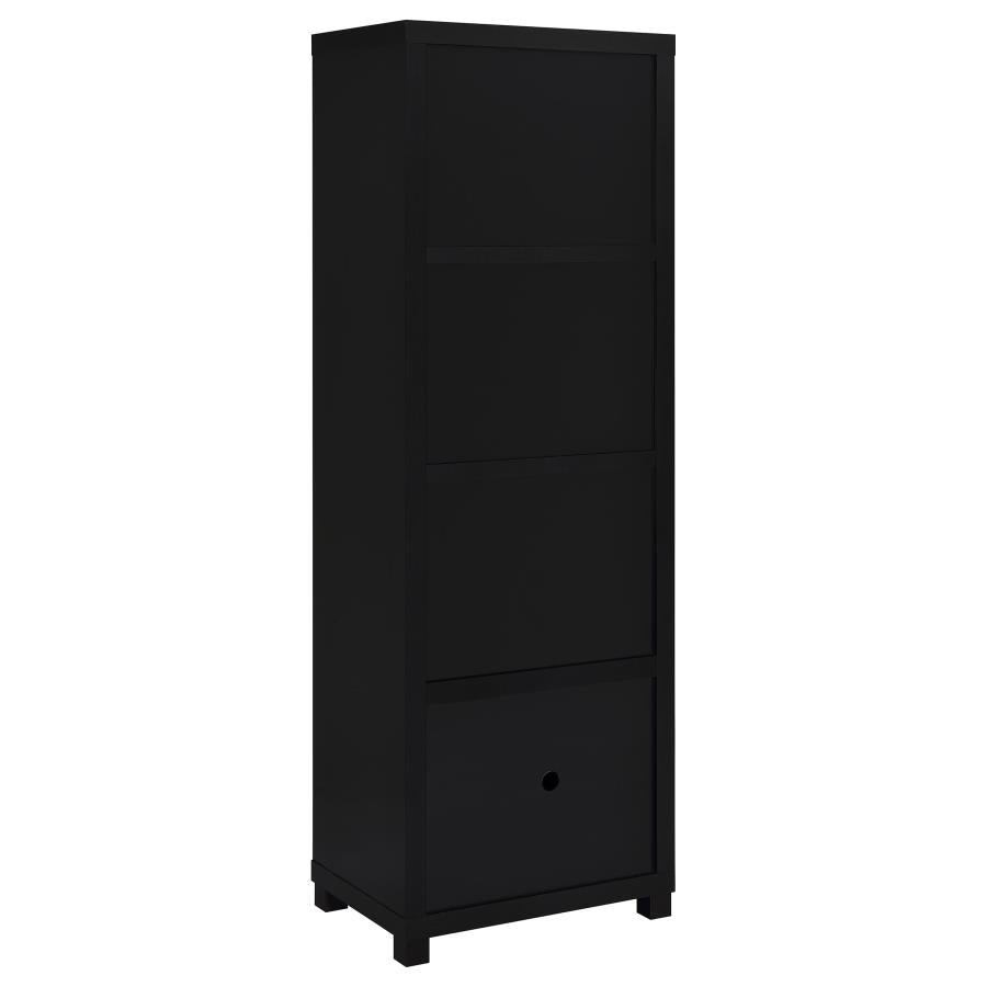 Jupiter 3-shelf Engineered Wood Media Tower Black-6