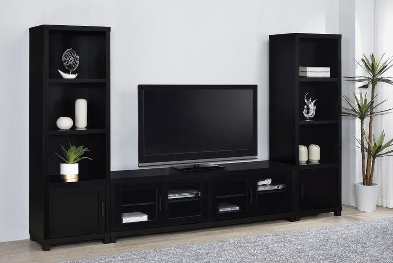 Jupiter 3-shelf Engineered Wood Media Tower Black-zoom-