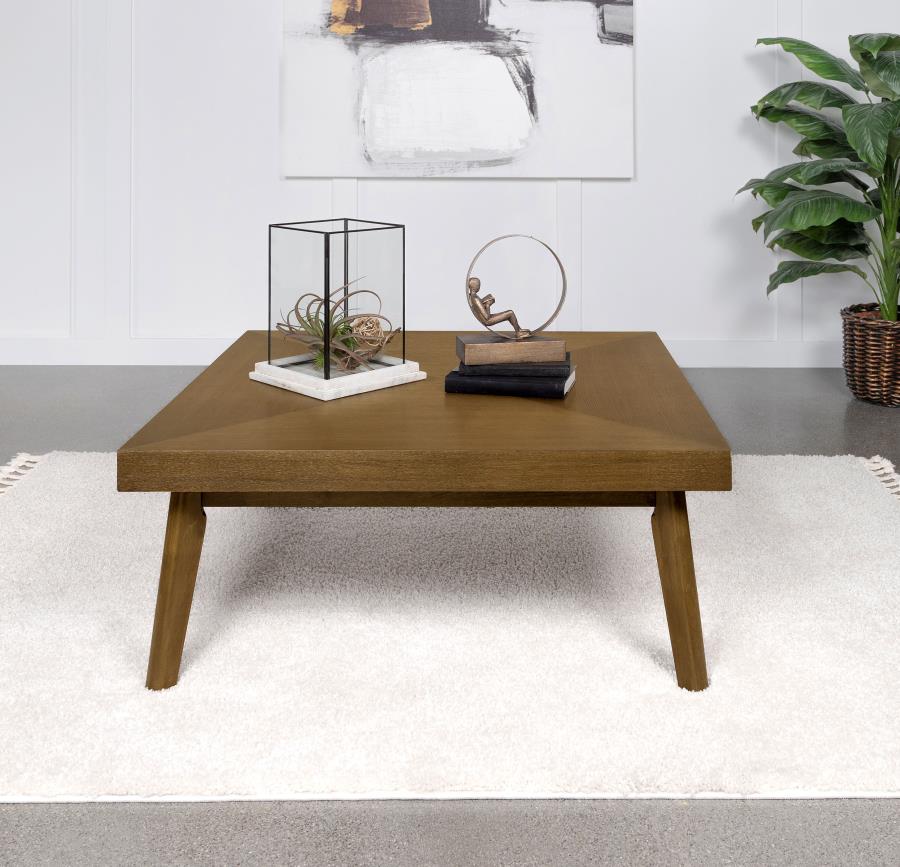 Westerly Square Wood Coffee Table Walnut Brown-2
