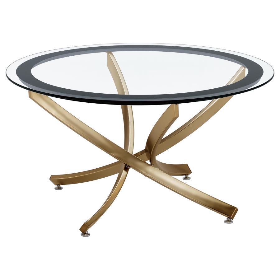 Brooke 3-piece Round Coffee and End Table Set Rose Brass-zoom-4