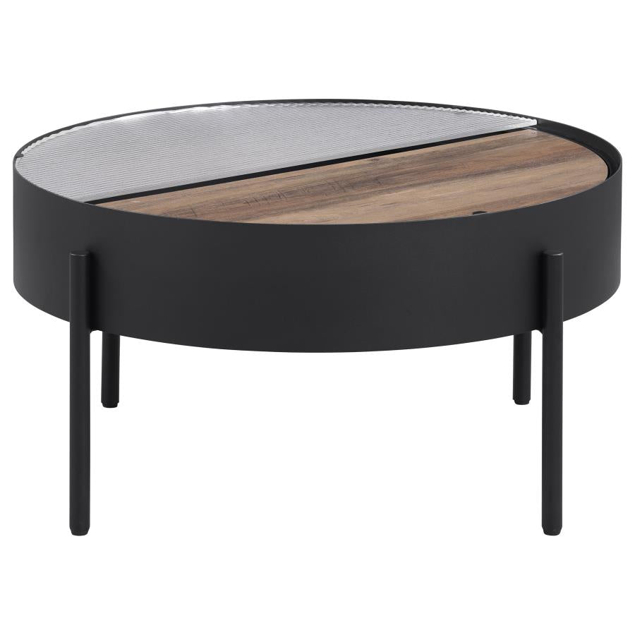 Ozella 2-piece Round Coffee and End Table Set Sandy Black-zoom-8