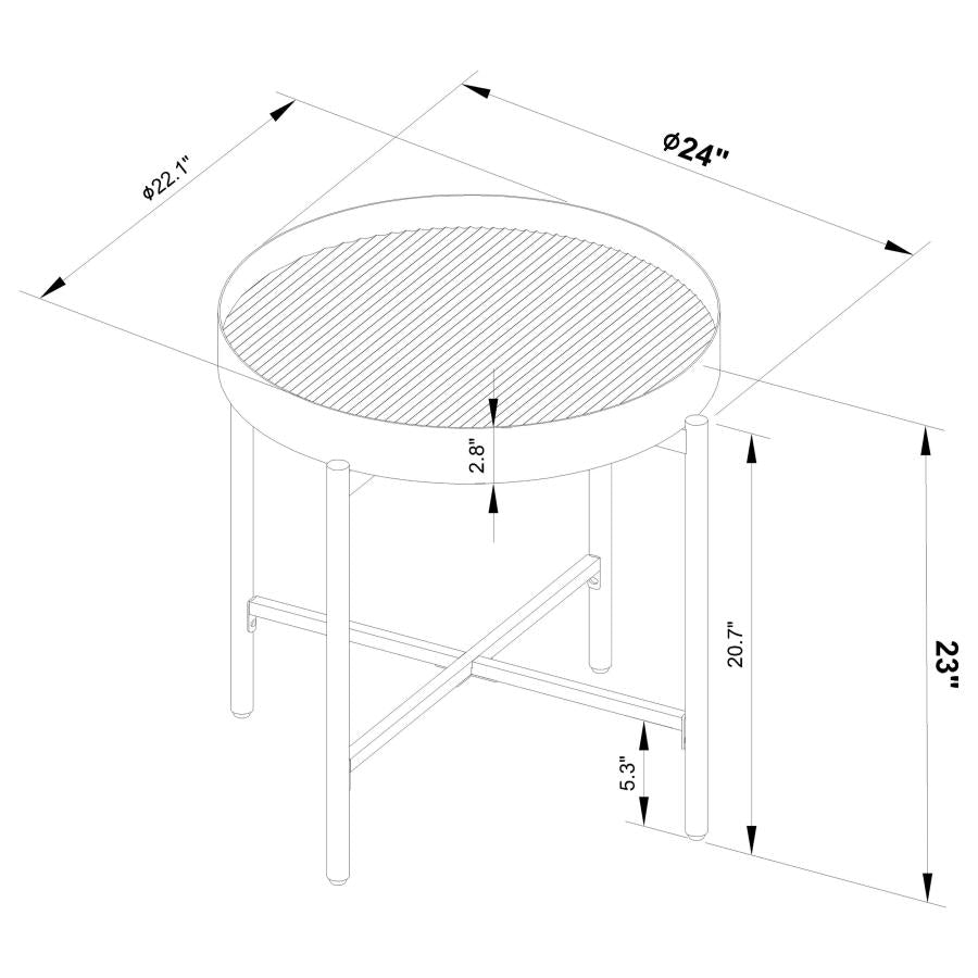 Ozella 3-piece Round Coffee and End Table Set Sandy Black-zoom-14
