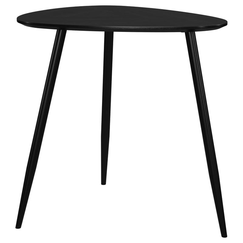 Odessa Triangular Solid Wood End Table Black-zoom-