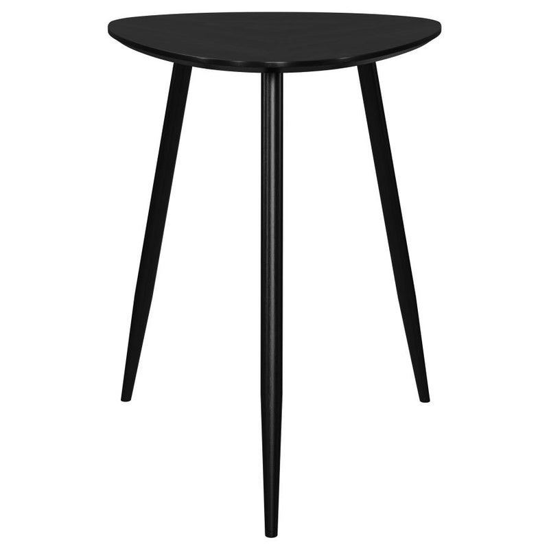 Odessa Triangular Solid Wood End Table Black-zoom-