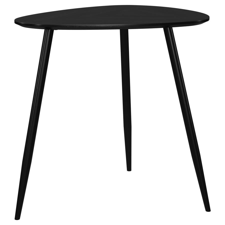 Odessa Triangular Solid Wood End Table Black-zoom-4