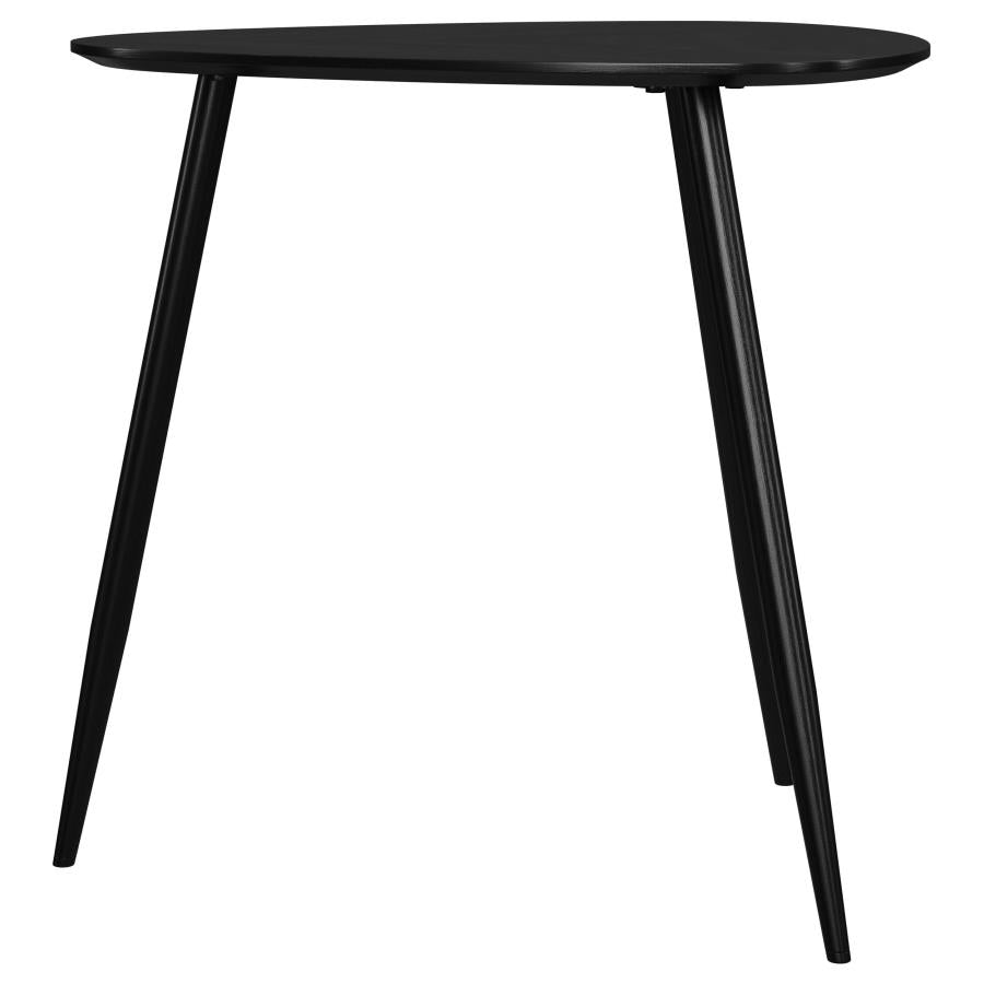 Odessa Triangular Solid Wood End Table Black-5
