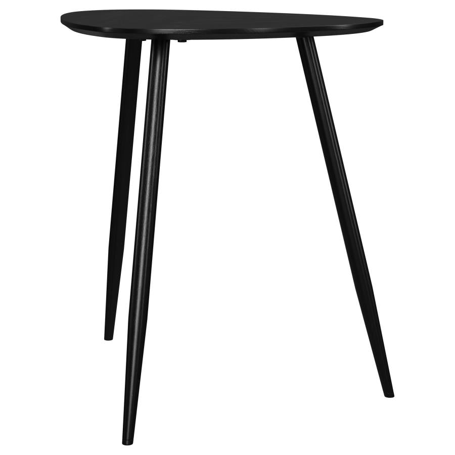 Odessa Triangular Solid Wood End Table Black-zoom-6