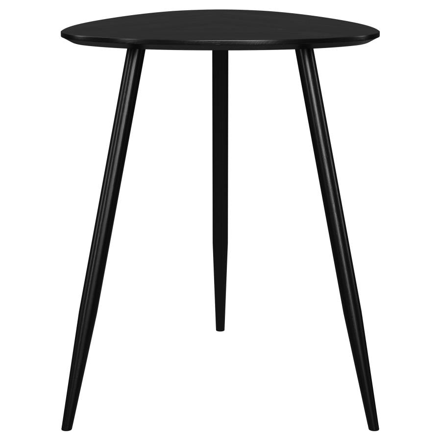 Odessa Triangular Solid Wood End Table Black-zoom-7