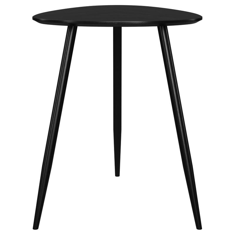 Odessa Triangular Solid Wood End Table Black-zoom-