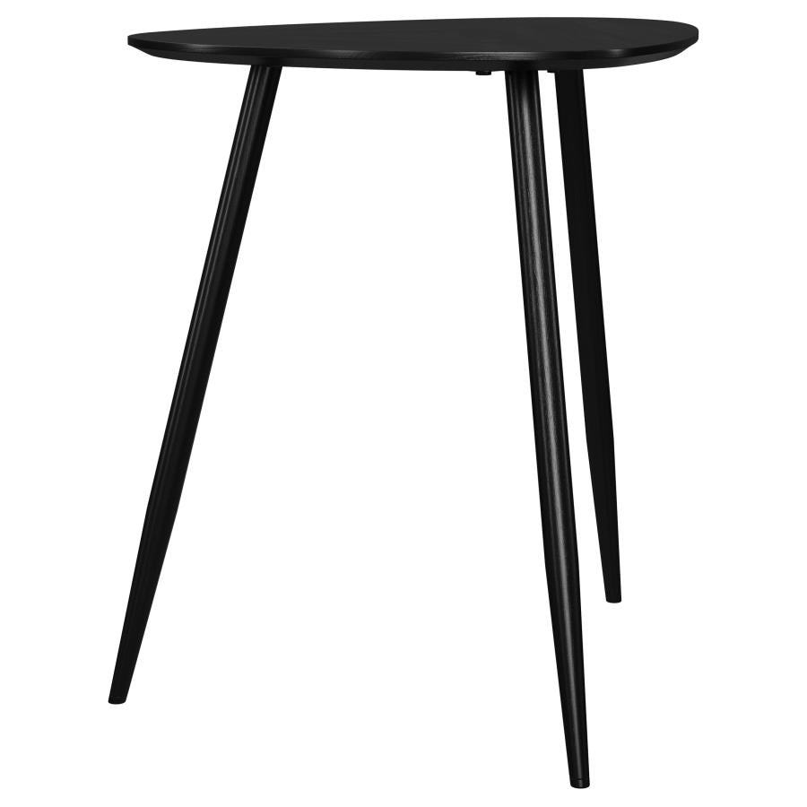 Odessa Triangular Solid Wood End Table Black-zoom-8