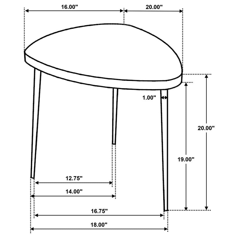 Odessa Triangular Solid Wood End Table Black-zoom-11