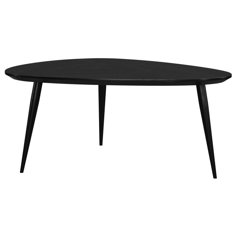 Odessa Triangular Solid Wood Coffee Table Black-zoom-1